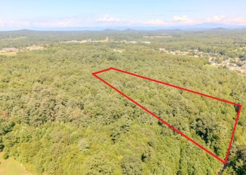 Property boundary view of 2.7 acre tract in Caldwell County North Carolina