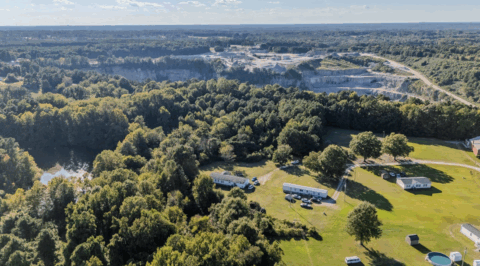 Terrain and landscape of 2 acre wooded land in Vance County North Carolina