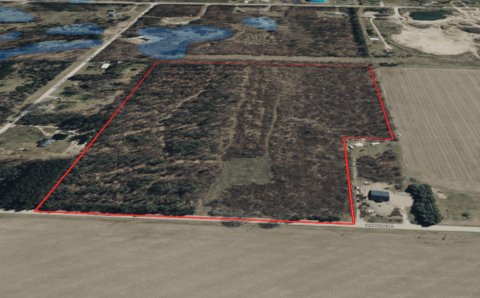 Terrain and landscape of 28 acre hunting land in Montcalm County Michigan