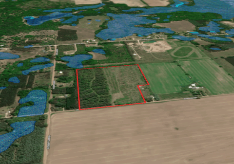 Terrain and landscape of 28 acre hunting land in Montcalm County Michigan